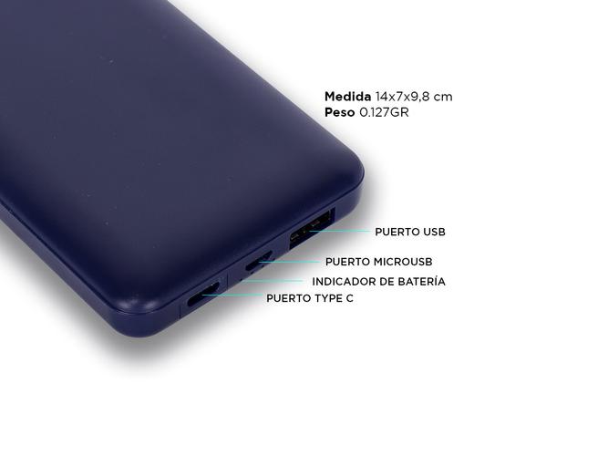 Cargador Portátil Gadnic BC-26 10000 mAh Carga Rápida USB C Indicador Batería - 5