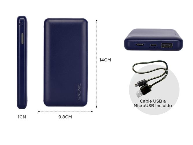 Cargador Portátil Gadnic BC-26 10000 mAh Carga Rápida USB C Indicador Batería - 6