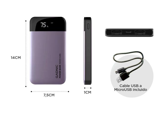 Power Bank Gadnic 15000 mAh - 5