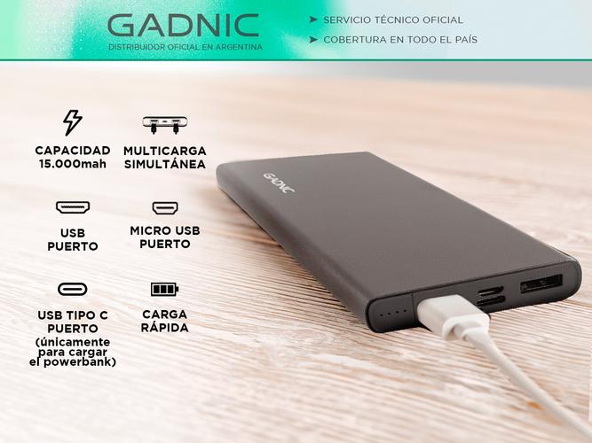 Power Bank Portatil Gadnic Metalico 15000 mAh - 1