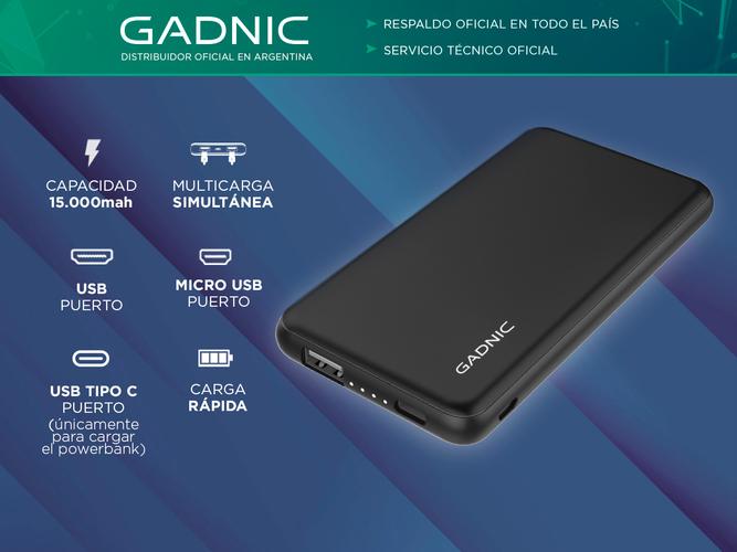 Kit Power Bank 15000 Mah + Cable Magnetico USB Lightning Type c - 1