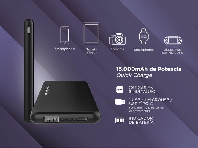 Kit Power Bank 15000 Mah + Cable Magnetico USB Lightning Type c - 4