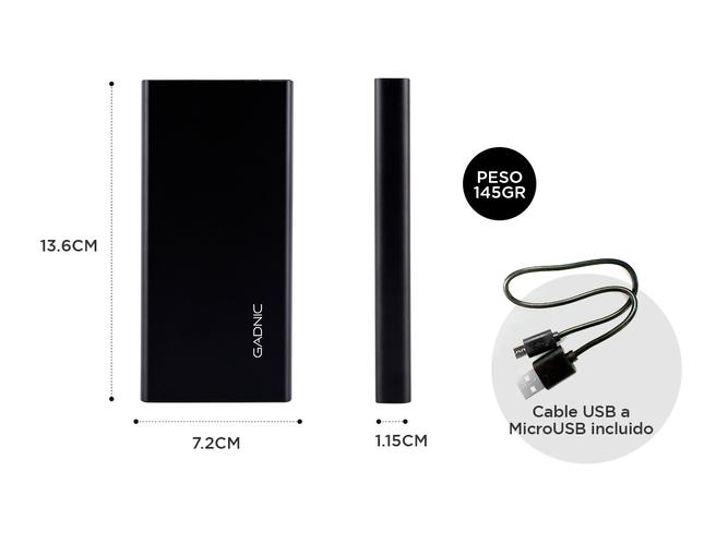 Power Bank Portatil Gadnic Metalico 15000 mAh - 5