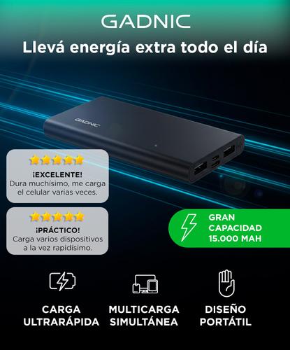 Power Bank Portatil Gadnic Metalico 15000 mAh - 1