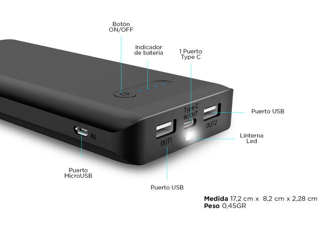 Power Bank Gadnic 25000mAh - 4