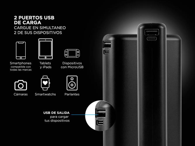 Cargador Portátil Gadnic K25 25000 mAh Carga Rápida 2 USB + USB C - 3