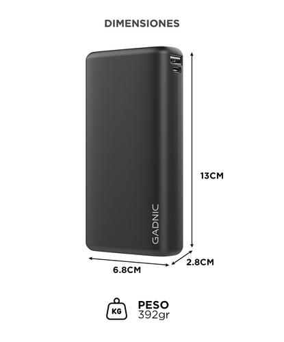 Cargador Portátil Gadnic K25 25000 mAh Carga Rápida 2 USB  - 5