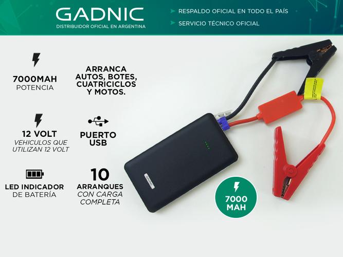 Cargador y Arrancador de Baterías 12v Gadnic Jump Starter BC40 7000 mAh Portátil - 1