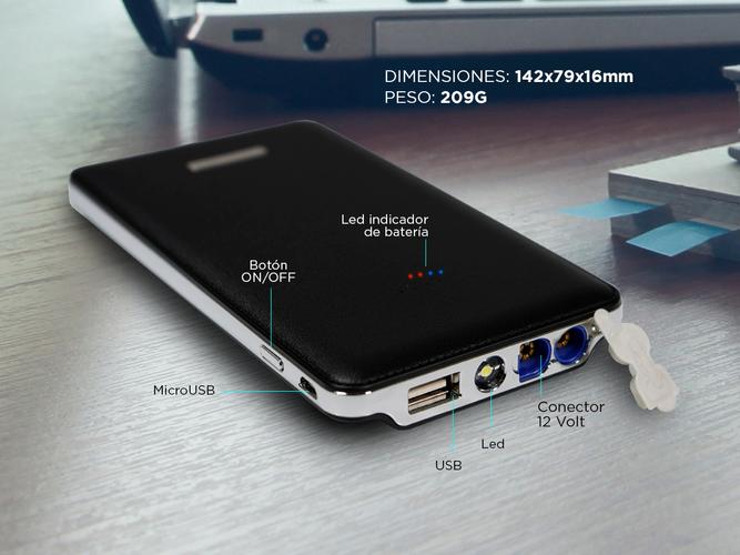 Cargador y Arrancador de Baterías 12v Gadnic Jump Starter BC40 7000 mAh Portátil - 4