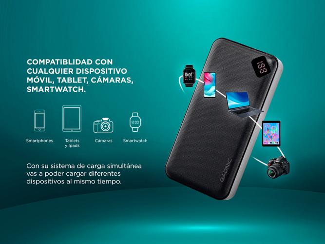  PowerBank Gadnic B50BC 25000 mAh Cargador Portatil USB - Micro USB - USB C - 2
