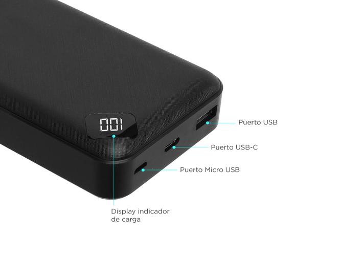  PowerBank Gadnic B50BC 25000 mAh Cargador Portatil USB - Micro USB - USB C - 5