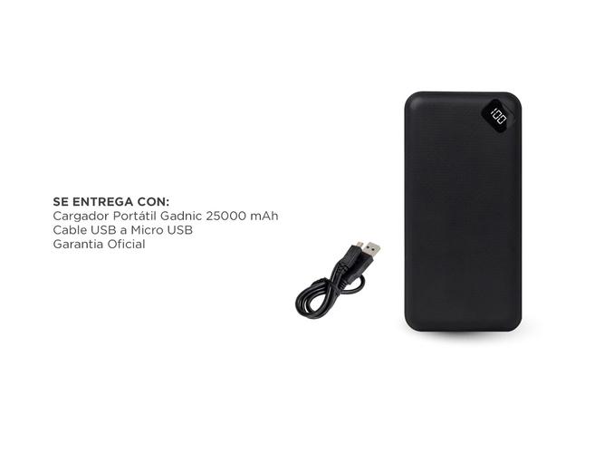  PowerBank Gadnic B50BC 25000 mAh Cargador Portatil USB - Micro USB - USB C - 6