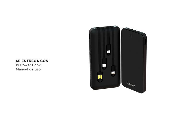 Power Bank Cargador 25000  Mah Gadnic Cable Micro Usb Tipo C iPhone - 6