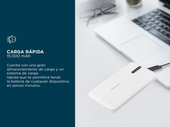Power Bank Gadnic 15000mah Portatil Carga Rápida IOS Android  Outlet - 2