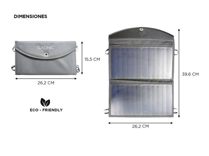 Panel Solar Plegable Portátil Gadnic Cargador USB Power Bank 30w  - 5