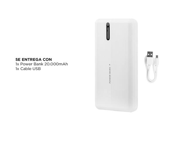 Power Bank Cargador portatil Gadnic 20000Mah Cable Micro Usb Tipo C - 4