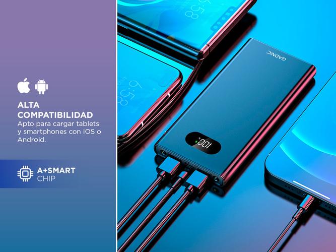 Power Bank Gadnic BC58U 15.000mah Metalico Carga Rápida  - 2