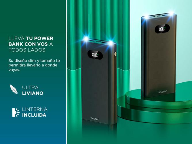 Power Bank Gadnic BC58U 15.000mah Metalico Carga Rápida  - 3