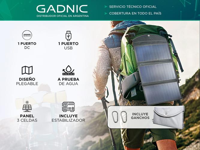 Panel Solar Plegable Portátil Gadnic Cargador USB 30w 3 Paneles  - 1