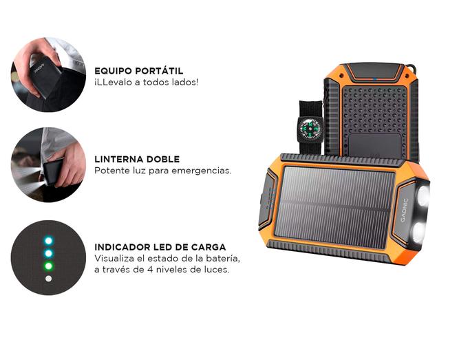 Cargador de Batería Solar Gadnic Power Bank Inalambrico  - 4