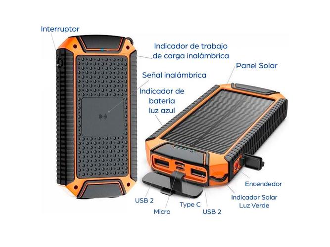 Cargador de Batería Solar Gadnic Power Bank Inalambrico  - 5