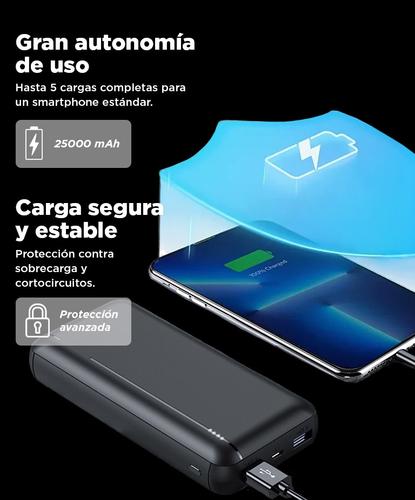 Cargador Portátil Gadnic 25000 mAh Carga Rápida 2 USB - 4