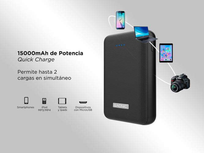 Cargador Portátil Gadnic Mini 15000 mAh Carga Rápida 2 USB - 2