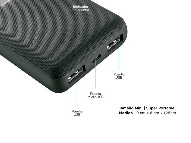 Cargador Portátil Gadnic Mini 15000 mAh Carga Rápida 2 USB - 5