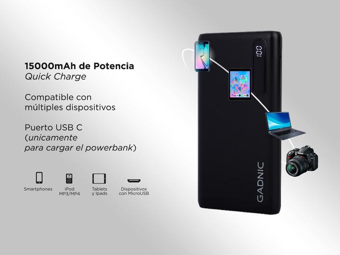 Cargador Portátil Gadnic BC-19 15000 mAh Carga Rápida USB C Usado - 2