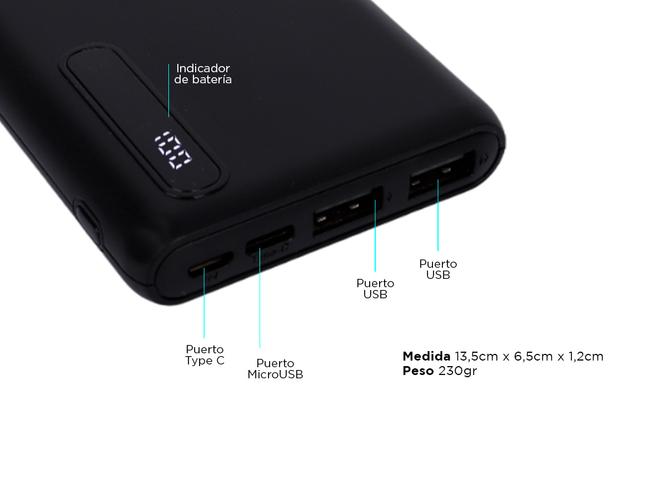 Cargador Portátil Gadnic BC-19 15000 mAh Carga Rápida USB C Usado - 5
