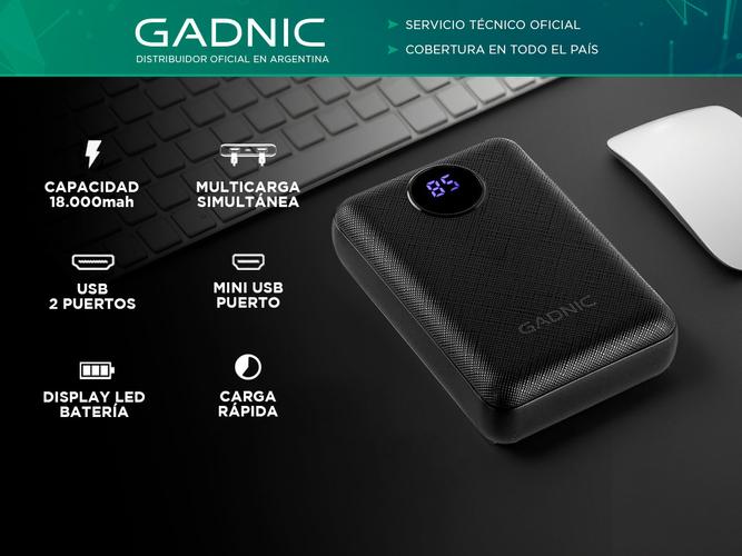 Cargador Portátil Gadnic 18000 mAh Carga Rápida 2 USB - 1