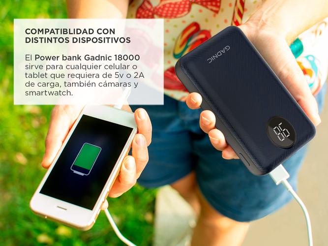 Cargador Portátil Gadnic 18000 mAh Carga Rápida 2 USB - 3