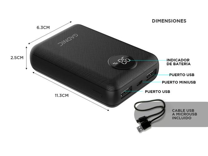 Cargador Portátil Gadnic 18000 mAh Carga Rápida 2 USB - 5