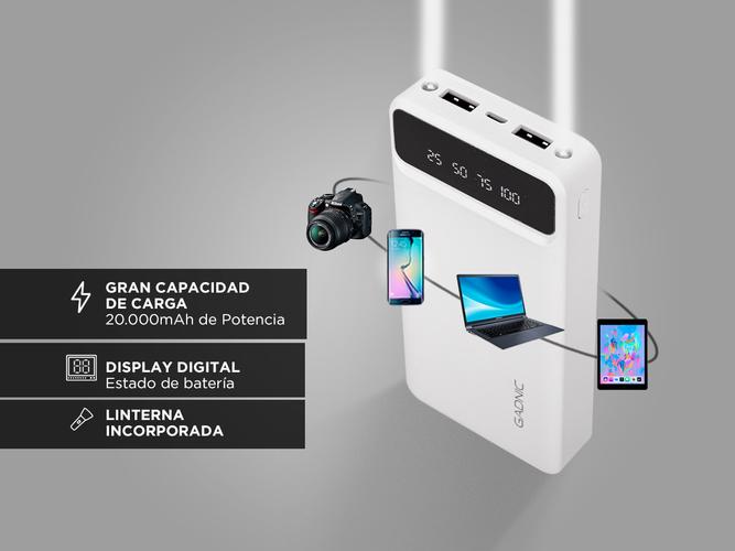 Cargador Portátil Gadnic K43 20000 mAh 1 puerto USB  Display - 2
