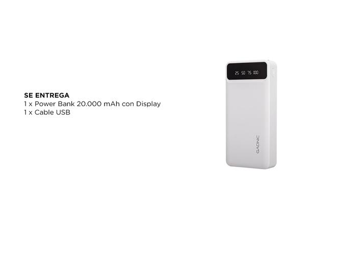 Cargador Portátil Gadnic K43 20000 mAh 1 puerto USB  Display - 5