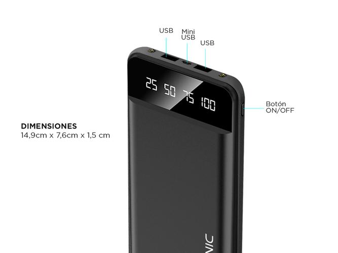 Cargador Portátil Gadnic K42 10000 mAh 2 puertos USB  Display - 4