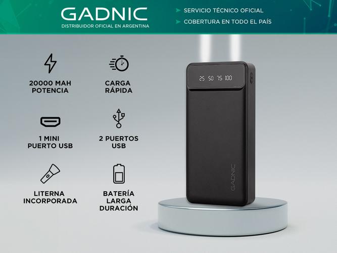 Cargador Portátil Gadnic K43 20000 mAh 2 puestos USB  Display Outlet - 1