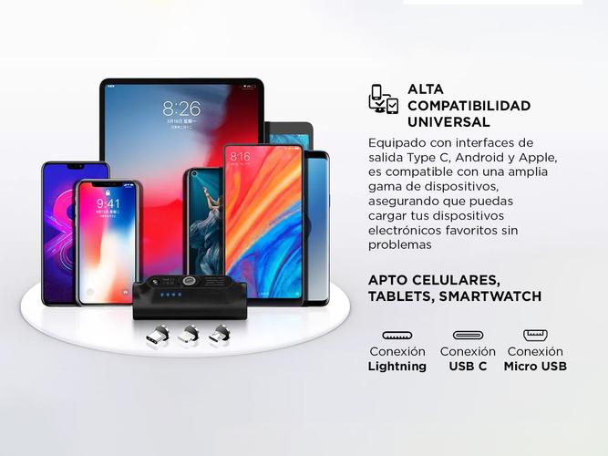 Cargador Portátil Gadnic Mini power Bank USB C Lightning 5000mah - 2