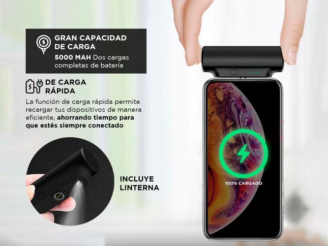 Cargador Portátil Gadnic Mini power Bank USB C Lightning 5000mah - 4
