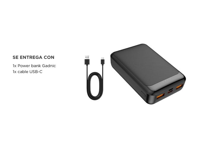 Power Bank Gadnic 10000mah Cargador Portatil Type C Usb - 5