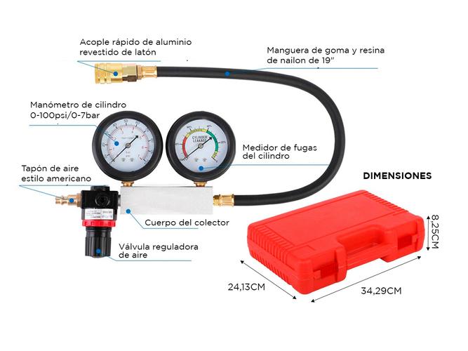 Compresometro medidor de nafta Gadnic 0 a 100 PSI - 4