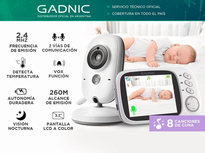 Baby Call Gadnic con Cámara Visión Nocturna a Color 32 Temperatura Ambiente - 1