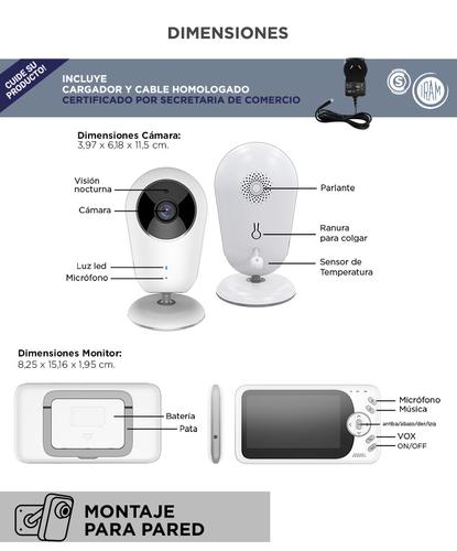 Baby Monitor Gadnic BMG90 Con Visión Nocturna - 5