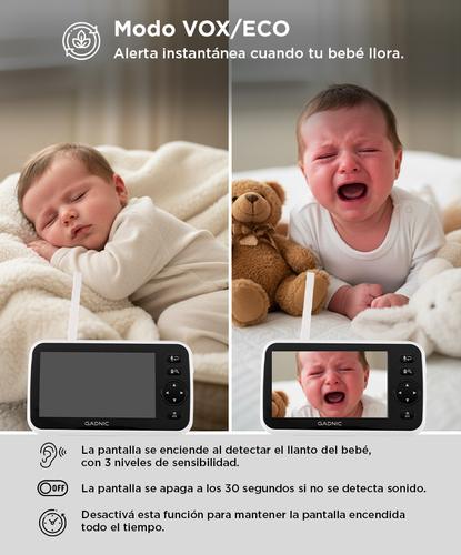 Baby Call Gadnic con Cámara Visión Nocturna a Color 5 Pulgadas - 3