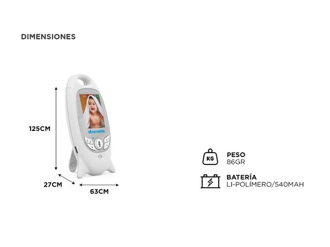 Baby Call Monitor Gadnic Audio Melodias Video con Visión Nocturna - 4