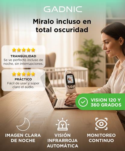 Baby Call Monitor Gadnic Audio Melodias Video con Visión Nocturna - 1