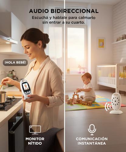 Baby Call Monitor Gadnic Audio Melodias Video con Visión Nocturna - 2