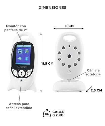 Baby Call Monitor Gadnic Audio Melodias Video con Visión Nocturna - 5