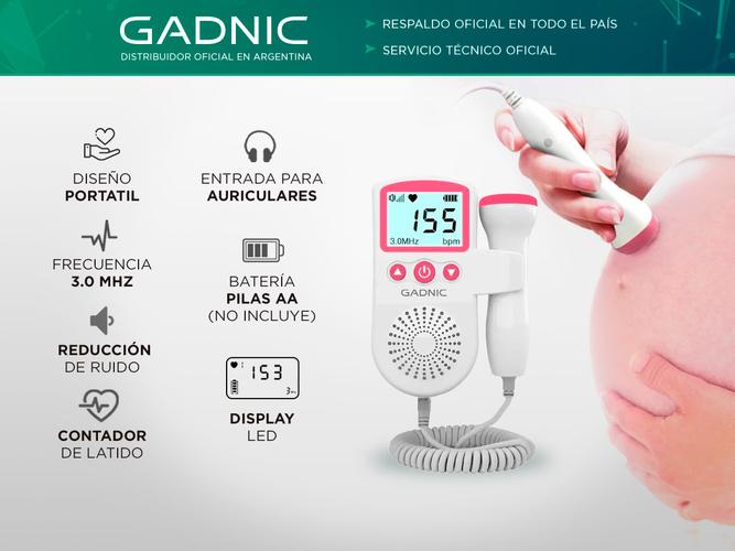 Eco Doppler Fetal Gadnic Portatíl Con Reducción de Sonido Inteligente 3.0mhz - 1