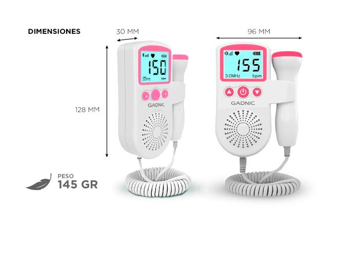 Eco Doppler Fetal Gadnic Portatíl Con Reducción de Sonido Inteligente 3.0mhz - 4